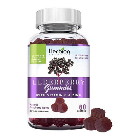 Herbion Naturals, Elderberry Gummies with Zinc & Vitamin C, 60 Count