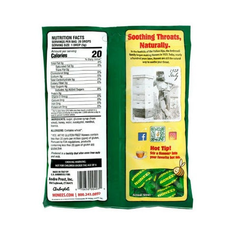 Honees, Cough Drops Honey Lemon Menthol, 20 Lozenges
