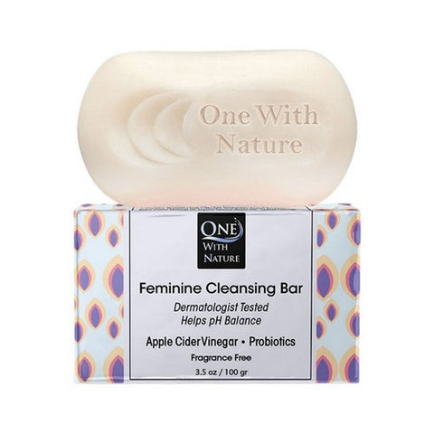 One with Nature, Feminine Cleansing Bar Fragrance Free, 3.5 Oz