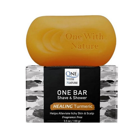 One with Nature, One Bar Shave & Shower Healing Turmeric Fragrance Free, 3.5 Oz