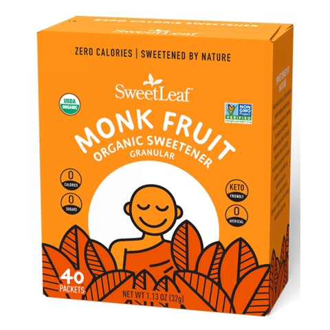 Sweetleaf Stevia, Organic Monk Fruit Powder Sweetener, 40 Count