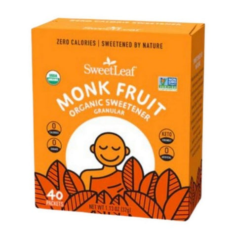 Sweetleaf Stevia, Organic Monk Fruit Powder Sweetener, 40 Count