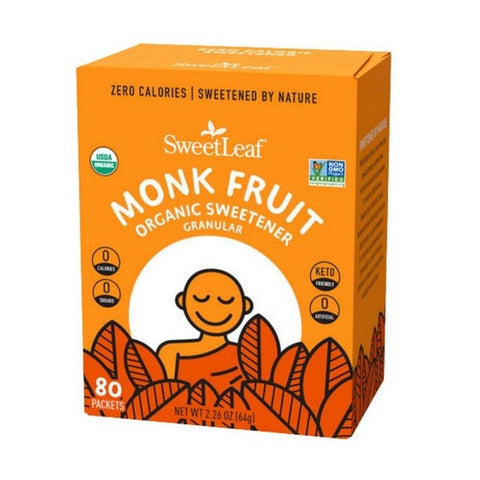 Sweetleaf Stevia, Monk Fruit Organic Sweetener Granular, 80 Count