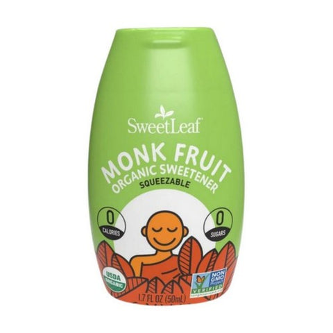 Sweetleaf Stevia, Organic Monk Fruit Sweetener Squeezable Unflavored, 1.7 Oz