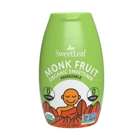 Sweetleaf Stevia, Organic Monk Fruit Sweetener Squeezable Unflavored, 1.7 Oz