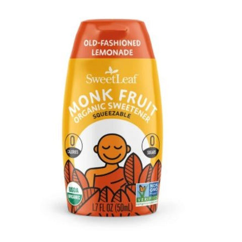 Sweetleaf Stevia, Organic Monk Fruit Sweetener Squeezable Old Fashioned Lemonade, 1.7 Oz
