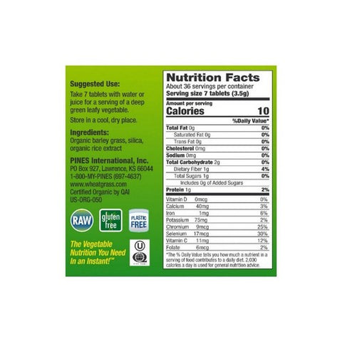 Pines Wheat Grass, Barley Grass, 250 Tabs
