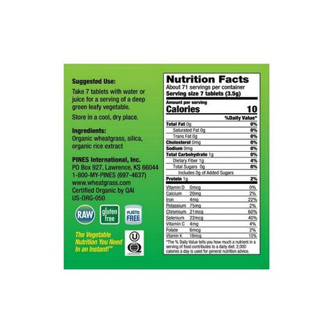 Pines Wheat Grass, Wheat Grass, 500 MG, 500 Tabs