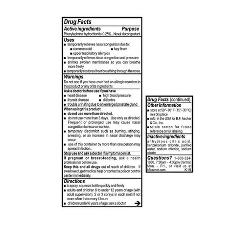 B.F. Ascher and Company, Neo Synephrine Nasal Spray, 15 ml