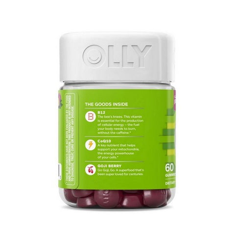 Olly, Daily Energy Gummies Vitamin B12 Plus Coq10 And Goji Berry, 60 Gummies