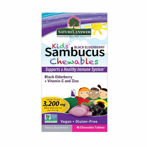 Nature's Answer, Kids Sambucus Chewables, 45 Tabs