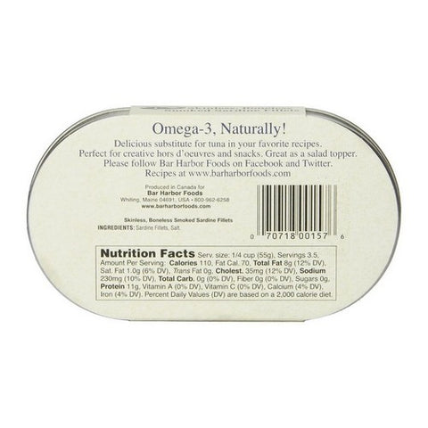 Bar Harbor, Sardine Fillet Smkd Sbnls, 6.7 Oz(Case Of 12)