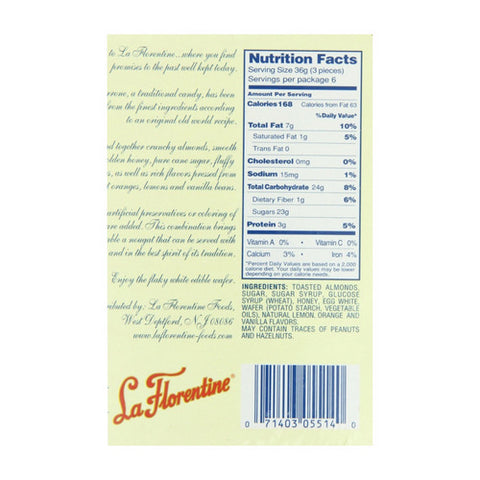 La Florentine, Torrone, 6.35 Oz(Case Of 24)