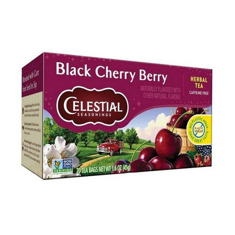 Celestial Seasonings, Herbal Tea Caffeine Free Black Cherry Berry, 20 Bags(Case Of 6)