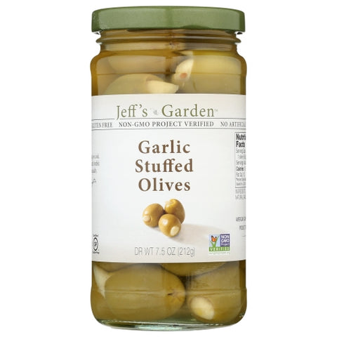 Jeff's GardenPatak, Garlic Stuffed Olives, 7.5 Oz(Case Of 6)
