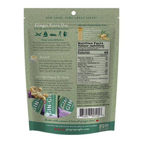 Ginger People, Gin Gins Chewy Ginger Candy Original, 3 Oz