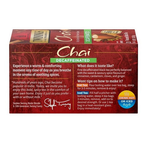 Twinings Tea, Tea Dcf Chai, 20 Bags(Case Of 6)