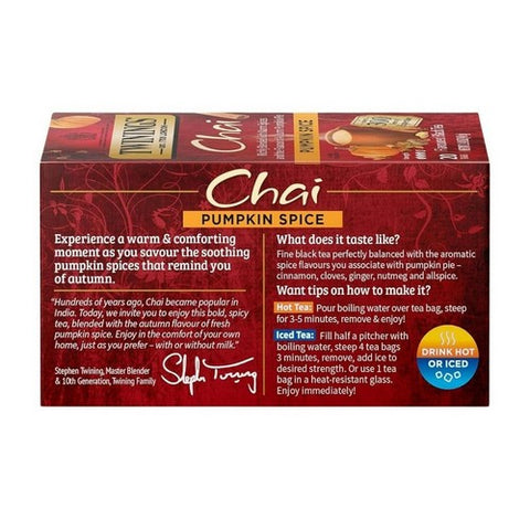 Twinings Tea, Tea Chai Pmpkn Spice, 20 Bags(Case Of 6)
