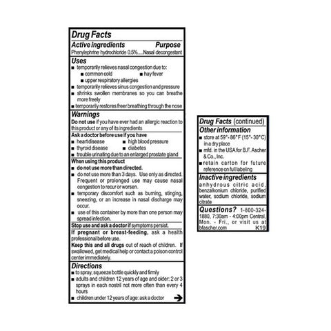 B.F. Ascher and Company, Neo Synerphrine Nasal Spray, 15 ml