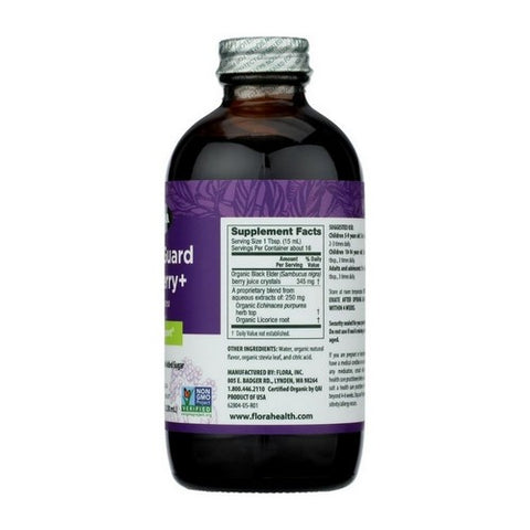 Flora, Certified Organic Elderberry + with Echinacea, 8.5 Oz