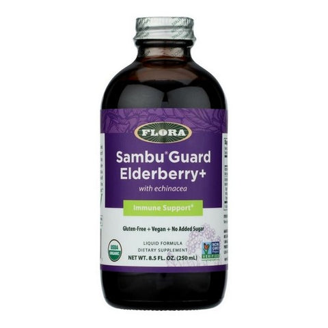 Flora, Certified Organic Elderberry + with Echinacea, 8.5 Oz