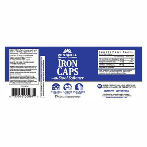 Windmill Health, Iron FE, 50 mg, 45 Caplets
