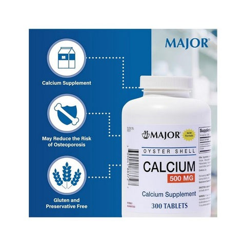 Major Pharmaceuticals, Oyster Shell Calcium, Count of 1