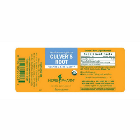 Herb Pharm, Culver's Root Extract, 1 Oz