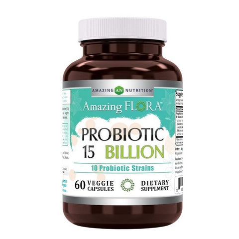 Amazing Nutrition, Amazing Flora Probiotic 10 Strains 15 Billion, 60 Veg Caps