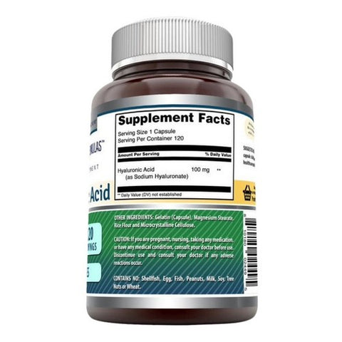 Amazing Nutrition, Amazing Formulas Hyaluronic Acid, 100 mg, 120 Caps