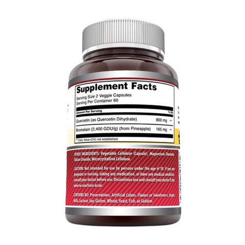 Amazing Nutrition, Amazing Formulas Quercetin with Bromlain, 500 mg, 120 Veg Caps
