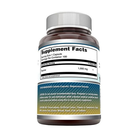 Amazing Nutrition, Amazing Formulas Taurine, 1000 mg, 100 Caps