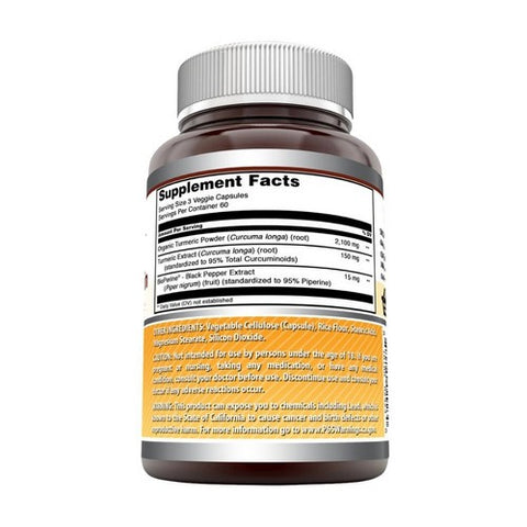 Amazing Nutrition, Amazing Formulas Turmeric Curcumin BioPerine, 1500 mg, 180 Veg Caps