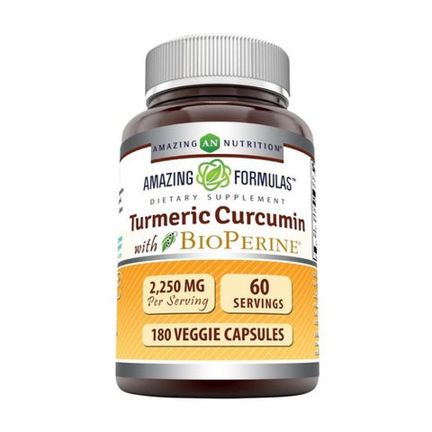 Amazing Nutrition, Amazing Formulas Turmeric Curcumin BioPerine, 1500 mg, 180 Veg Caps