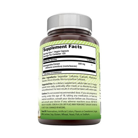 Amazing Nutrition, Amazing India Ashwagandha Extract, 500 mg, 120 Veg Caps