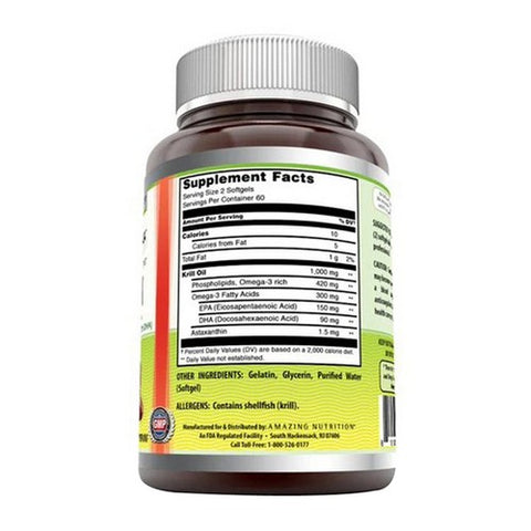 Amazing Nutrition, Amazing Omega Krill Oil, 1000 mg, 120 Softgels