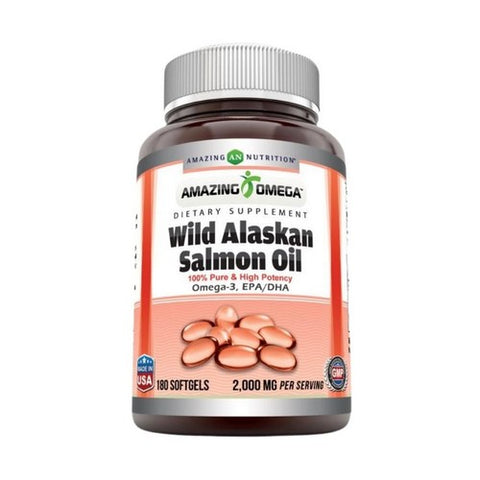 Amazing Nutrition, Amazing Omega Wild Alaskan Salmon Oil, 2000 mg, 180 Softgels