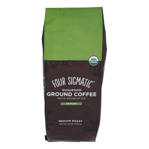 Four Sigma Foods Inc, Mushroom Ground Coffee with Probiotics, 12 Oz