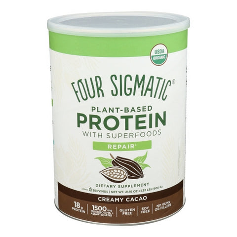 Four Sigma Foods Inc, Plant-Based Protein with Superfoods Creamy Cacao, 21.16 Oz