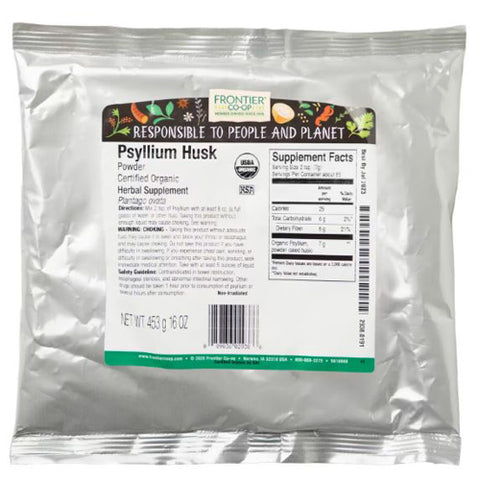 Frontier Coop, Organic Psyllium Husk Powdered, 16 Oz