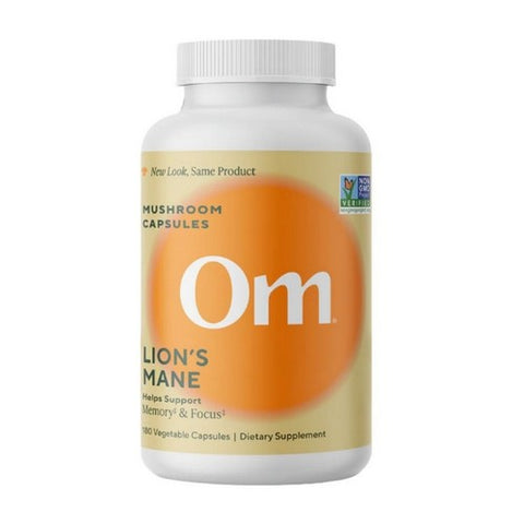 Om Mushrooms, Lion's Mane Mushroom Superfood, 180 Veg Caps