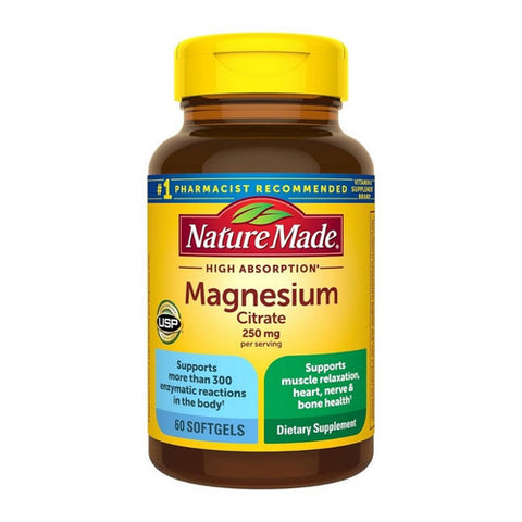 Nature Made, Magnesium Citrate, 250 mg, 60 Softgels
