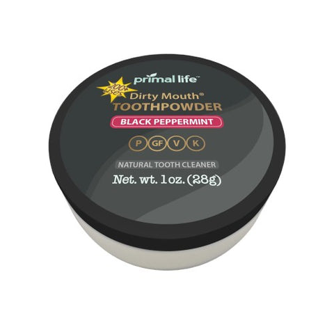 Primal Life Organics, Toothpowder Black Peppermint, 1 Oz