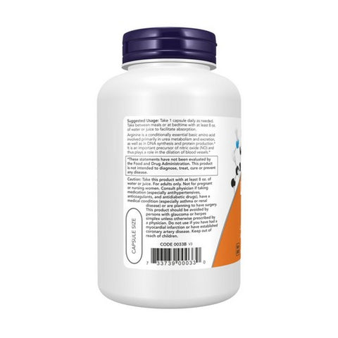 Now Foods, L-Arginine, 700 mg, 180 Veg Caps