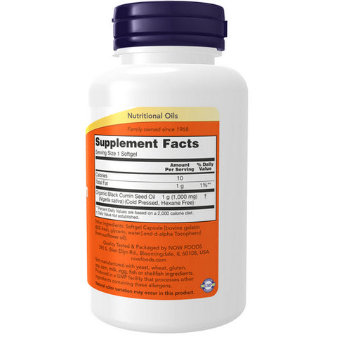 Now Foods, Black Cumin Seed Oil, 1000 Mg, 60 Softgels