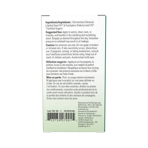 Now Foods, Organic Essential Roll-On, Eucalyptus 10 ml