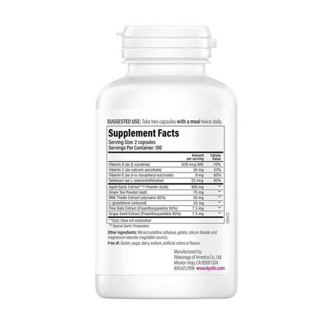 Kyolic, A.G.E Antioxidant Formula 105, WITH VITAMIN A & E SELENIUM, 200 CAP