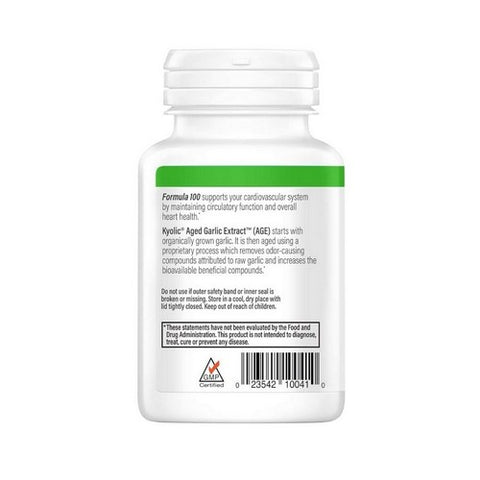 Kyolic, A.G.E Hi-Po Formula 100, YEAST FREE #100 , 100 CAP