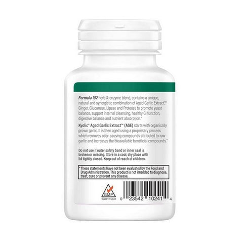 Kyolic, A.G.E. with Enzymes Formula 102, VEG, 100 CAP