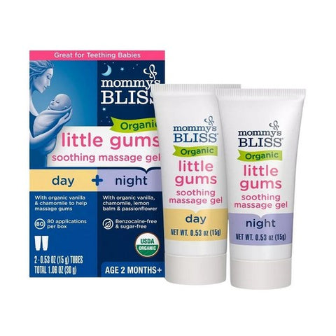 Mommys bliss, Organic Little Gums Soothing Massage Gel Day/Night, 1.06 Oz